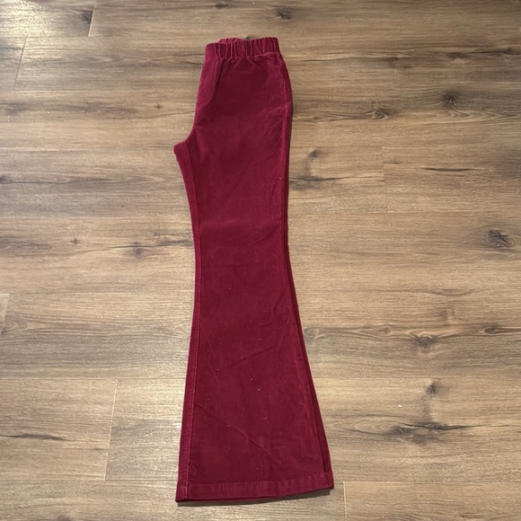 NWOT Woman's Burgundy Corduroy Flare Leg, Elastic Waist Trousers. Size Small - Picture 5 of 7